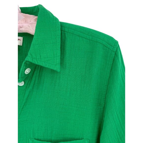 NWT J.Crew Green Crinkle Gauze Cotton Coastal Granddaughter Button Down Top XS - Picture 11 of 16